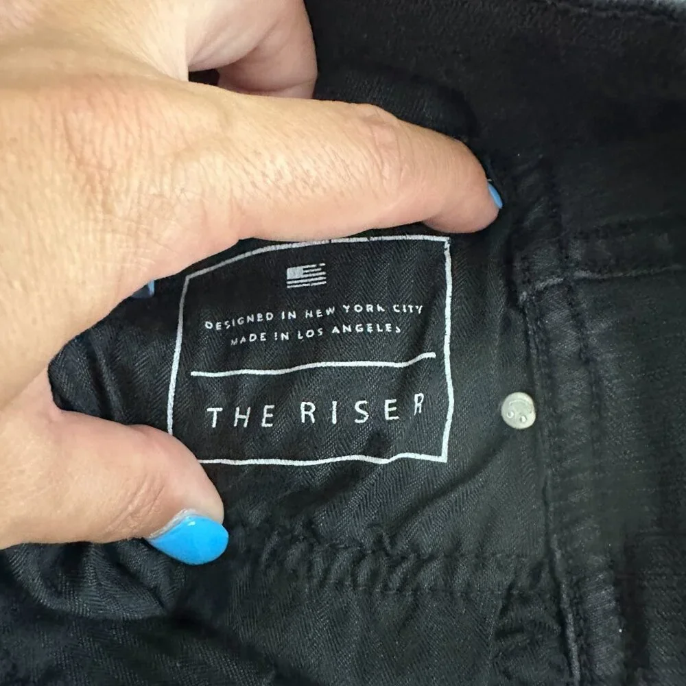 AYR The Riser 11 inch High Rise Skinny Jeans Black 28 x 26 #7961
